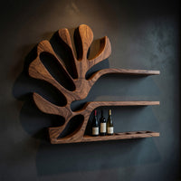 Solid Wood Wine Rack Rustic Wall Breakfast Nook Bottle Arrangement, view 2