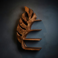Solid Wood Corner Wall Bathroom Shelf Leaf Mounted Spa, view 2