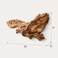 Diving Eagle Wall Sculpture in Pale Honey Hardwood, view 3 — view 3