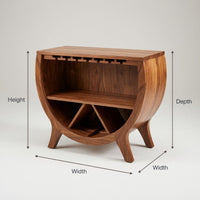 Solid Wood Bar Cabinet Wine With Bottle Storage Home, view 3