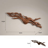 Rustic Wood Wall Light With Undulating Shape For Bedroom Decor, view 3