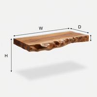Riverform Wall Desk, Carved from a Single Wood Slab, view 3