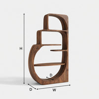 Four-Tier Bookshelf with a Carved Circular Base, view 3