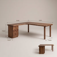 Modern L Shaped Desk With Open Bookshelves For Home Study, view 3