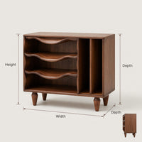 Solid Wood Record Player Stand Minimalist Audio Console Entertainment Interior Area, view 3