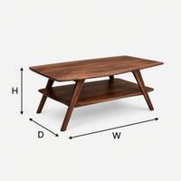 Tapered-Leg Coffee Table with Lower Display Shelf, view 3
