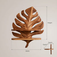Solid Wood Corner Wall Bathroom Shelf Leaf Spa, view 3