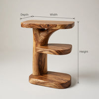 Solid Wood Nightstand With Storage Shelf Bedroom, view 3