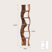 Solid Wood Wall Mounted Shelf Minimalist Bathroom Space Saving, view 3