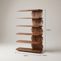 Solid Wood Standing Shelf Scandinavian Natural Corner Space, view 3