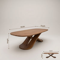 Oval Entertaining Table For Tropical Dining Room, view 3