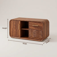 Solid Wood Bathroom Vanity Mid Century Floating With Storage, view 3