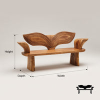 Solid Wood Outdoor Garden Bench Rustic Solid Entryway Hallway, view 3