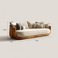 Solid Wood Sofa With Flowing Rounded Edges Home, view 3