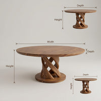 Tropical Round Gathering Table For Luxury Dining Room, view 3