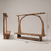 Wooden Tv Cabinet With Sculptural Branch Frame For Modern Living, view 3