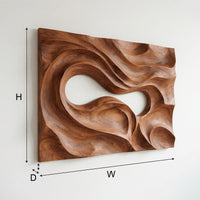 Solid Walnut Carved Into One Turning Current, Wall Relief, view 3 — view 3