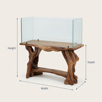 Solid Wood Aquarium Stand Elegant Coffee Table With Built, view 3