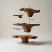 Solid Wood Mushroom Shelf Farmhouse Live Edge Rustic Home, view 3
