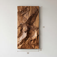 Live-Edge Eagle Wall Panel, Made to Order in Solid Wood, view 3 — view 3