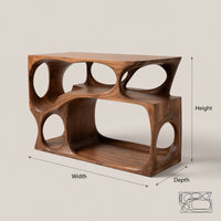 Solid Wood Record Player Stand Scandinavian Cabinet Living Room Space, view 3