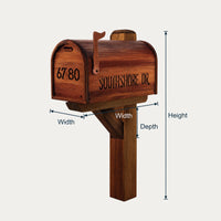 Solid Wood Mailbox Post Sculpture Outdoor Patio Rustic, view 3
