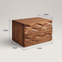 Solid Wood Nightstand Minimalist Wall Mounted Small Bedroom, view 3