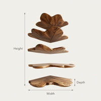 Solid Wood Corner Shelf Leaf Floating Bedroom Wall Decor Display, view 3