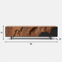 Ridge-Carved Front Media Console, Made to Order, view 3