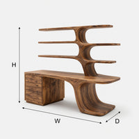 Driftform Desk, Hand-Shaped from Solid Walnut Planks, view 3