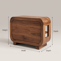 Solid Wood Bar Cabinet Wine With Rounded Edges Dining Island, view 3