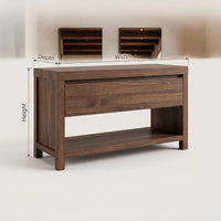 Solid Wood Bathroom Vanity Luxury With Open Shelf Storage, view 3