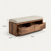 Solid Wood Entryway Storage Bench Minimalist Functional Design, view 3