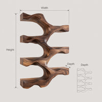 Solid Wood Wine Rack Artistic Natural Modern Kitchen Wall, view 3