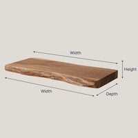 Solid Wood Natural Wood Floating Shelves Handcrafted Live Edge Shelf Entryway, view 3