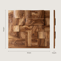 Solid Wood Headboard Mosaic Luxury Tropical Bedroom, view 3