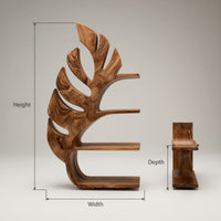Solid Wood Corner Wall Bathroom Shelf Leaf Mounted Spa, view 3