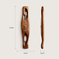 Solid Wood Clock Minimalist Wall Vertical Decor Living Room, view 3