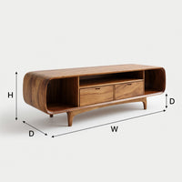 One Long Curve Along the Wall: A Walnut Media Console, view 3