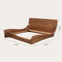 Solid Wood Bed Frame Handcrafted Headboard Modern Bedroom, view 3