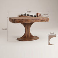 Organic Floating Desk With Branch Shaped Open Shelves For Workspace, view 3