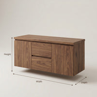 Solid Wood Bathroom Vanity Minimalist Natural Wall Mounted, view 3