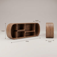 Minimalist Curved Tv Console For Studio Apartment Interior, view 3