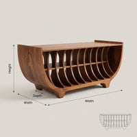 Solid Wood Record Player Stand Vinyl Storage Apartment Interior Space, view 3