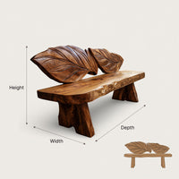 Solid Wood Outdoor Garden Bench Live Edge Solid Entryway, view 3
