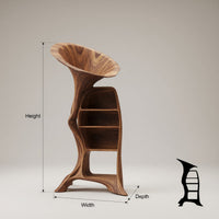 Solid Wood Record Player Stand Handcrafted Entryway, view 3