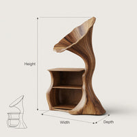 Solid Wood Record Player Stand Handcrafted Livingroom, view 3