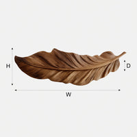 Hand-Carved Feather Relief, Barb by Barb in Solid Wood, view 3 — view 3