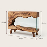 Solid Wood Aquarium Stand Wall Mounted Frame Living Room Office, view 3