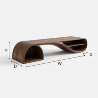 Driftwave Media Console with a Low Arched Base, view 3